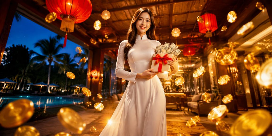 Phụ nữ mặc áo dài tại Hội An sử dụng điện thoại để thực hiện giao dịch tài chính trực tuyến